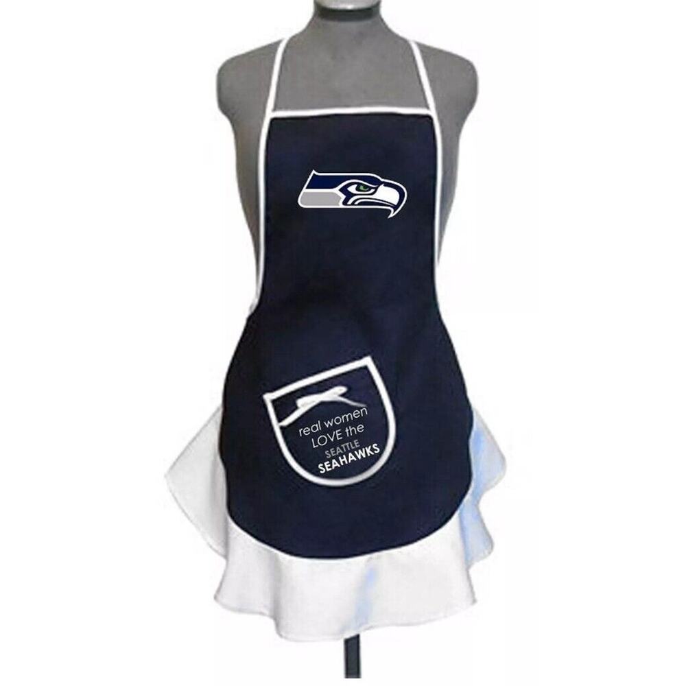 Seattle Seahawks NFL Team Hostess Apron Tailgating Grilling Party BBQ One Size